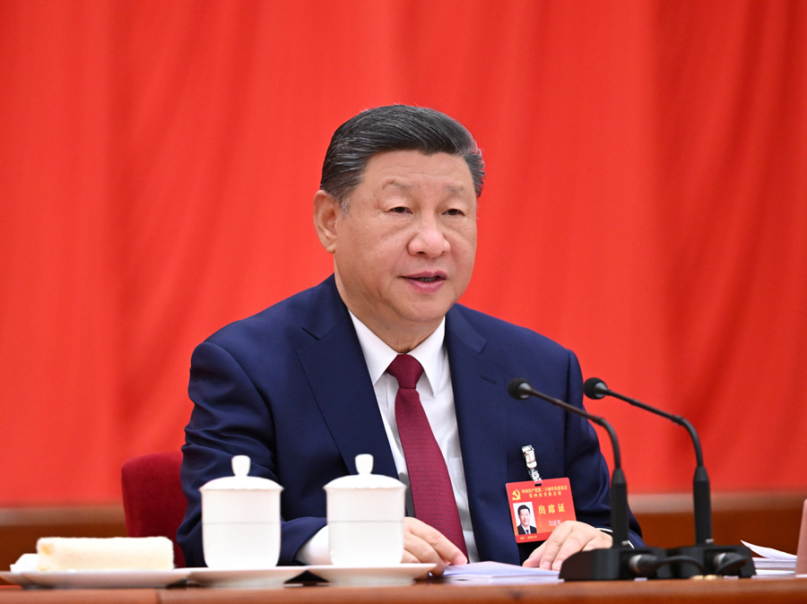 中国共产党第二十届中央委员会第四次全体会议,于2025年10月20日至23日在北京举行。中央委员会总书记习近平作重要讲话。新华社记者 谢环驰 摄